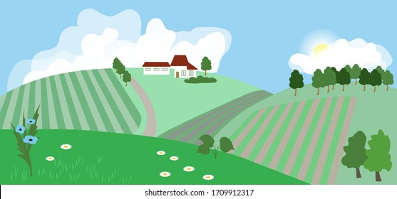 Vector illustration of country landscape