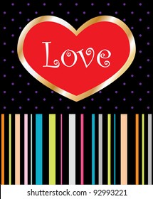 Vector Illustration for the country of Love Heart Button.