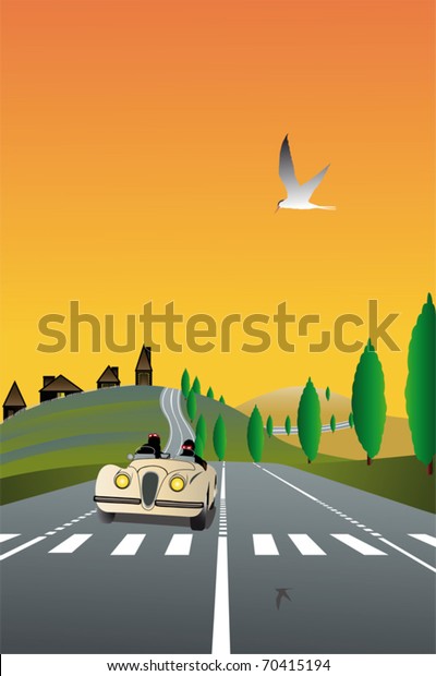 Vector illustration of\
country road