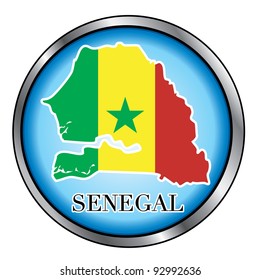 Vector Illustration for the country of Senegal Round Button.