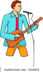 Una ilustración vectorial del cantante de país.