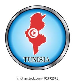Vector Illustration for the country of Tunisia Round Button.