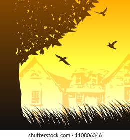 Vector illustration of countryside