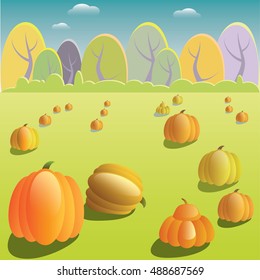 Vector illustration of countryside autumn