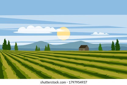 Ejemplo vectorial de la granja rural 