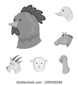 Vector illustration of countryside and homestead logo. Collection of countryside and breeding vector icon for stock.