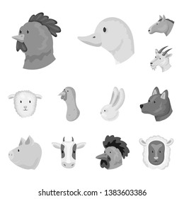 Vector illustration of countryside and homestead logo. Set of countryside and breeding stock symbol for web.
