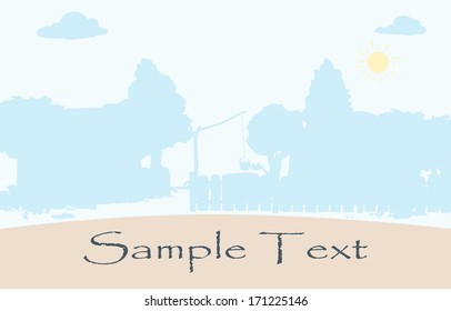 Vector illustration, countryside silhouette, banner concept.