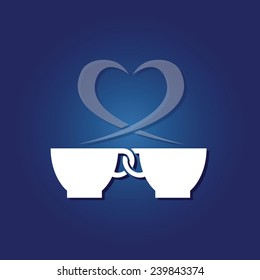 Vector Illustration of couple coffee cups