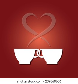 Vector Illustration of couple coffee cups
