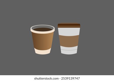 Ilustración vectorial de un par de vasos de café.