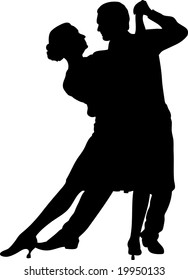 vector illustration of a couple dancing