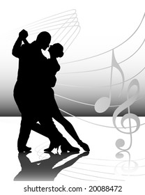 vector illustration of couple dancing