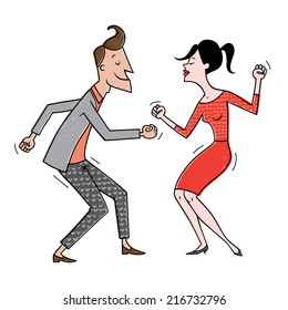 Vector illustration of a couple dancing