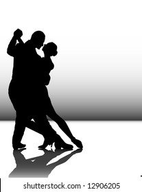 vector illustration of a couple dancing tango