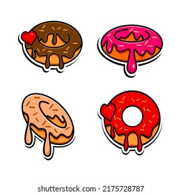 vector illustration of a couple of donuts, round bread vector