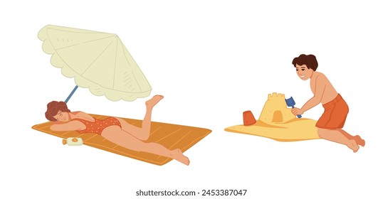 Vector illustration of a couple enjoying a meal with a beautiful landscape view. Ideal for travel, dining, and relationship themes.