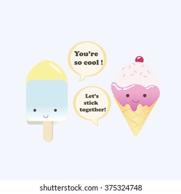 Vector illustration of a couple ice creams 