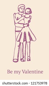 Vector illustration of a couple in love