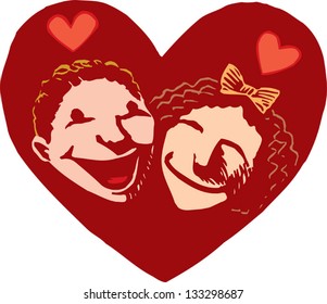 Vector illustration of couple in love