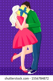 vector illustration of couple in love