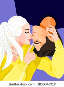 vector illustration of couple in love