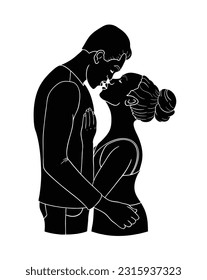 Ilustración vectorial de Pareja enamorada.