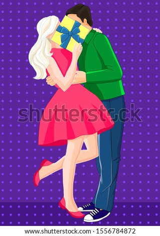 vector illustration of couple in love