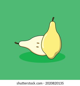 vector illustration of couple pear fruit