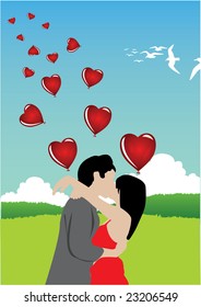 Vector illustration of couple people