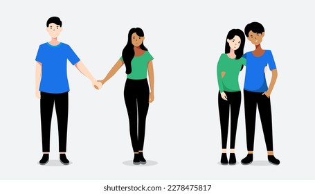 vector illustration of couple, romantic couple, valentines day