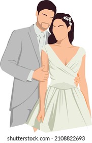 
vector illustration of a couple, wedding, valentine's day, for the annual celebration