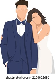 
vector illustration of a couple, wedding, valentine's day, for the annual celebration