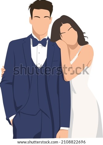 
vector illustration of a couple, wedding, valentine's day, for the annual celebration