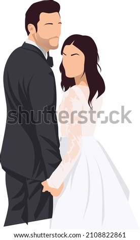 
vector illustration of a couple, wedding, valentine's day, for the annual celebration
