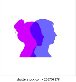 Vector illustration of Couple's silhouette