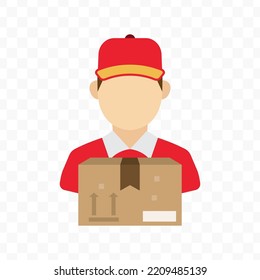 Vector illustration of courier icon sign and symbol. colored icons for website design .Simple design on transparent background (PNG).