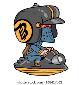 Vector illustration of a courier racing on a vehicle