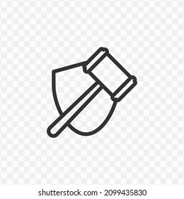 vector illustration of court protector icon in dark color and transparent background(png).