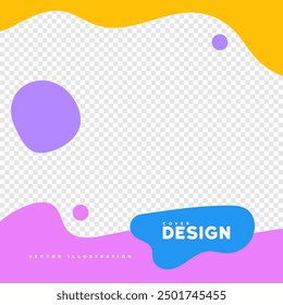 Vector illustration of a cover design banner with a transparent background and colorful abstract shapes. Ideal for creating engaging and modern cover images for presentations, social media.