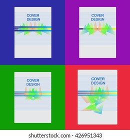 Vector illustration cover design in different colors.