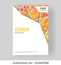 Vector illustration of cover design layout with colorful geometrical elements for business or corporate sector.