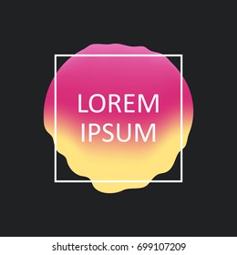 Vector illustration cover design template in trendy bright liquid gradient colors with abstract fluid shapes, paint splashes, ink drops and copy space for text - banner, cover and background.