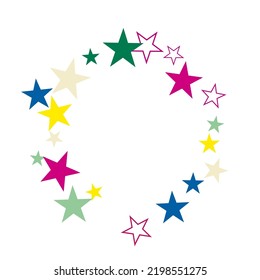 vector illustration. Cover mock-up.background of colorful applique stars.