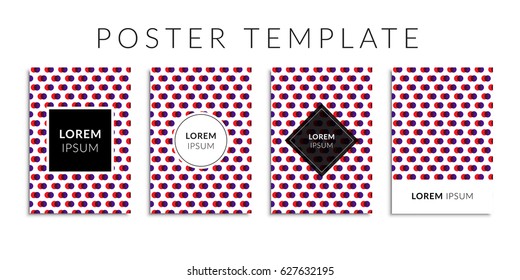 Vector illustration cover set. Background with geometric colorful circle shape. Colorful poster template. Graphic design for the decoration of banners, cards, business cards, flyers, gift cards.