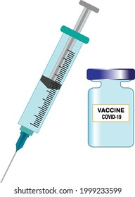 vector illustration of covid 19 vaccine, great for label emblem banner sticker