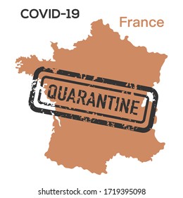Vector illustration COVID-19 Pandemic. Quarantine France. Virus protection, infection prevention. Control Epidemic. Pathogen respiratory coronavirus 2019-nCoV. Health, medicine. Stop spread of virus
