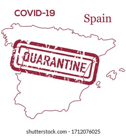 Vector illustration COVID-19 Pandemic. Spain Virus Quarantine prevention against infection. Control Epidemic. Pathogen respiratory coronavirus 2019-nCoV. Health, medicine. Stop spread of virus