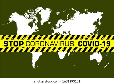 Vector illustration of COVID-19 Quarantine lockdown country. quarantine campaign to prevent spread of COVID-19 Corona virus outbreak. stop coronavirus concept.