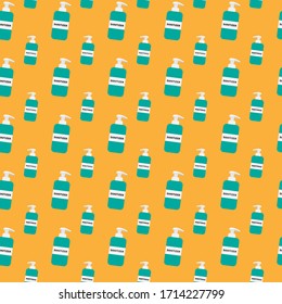 vector illustration for COVID-19 seamless background with sanitizer 